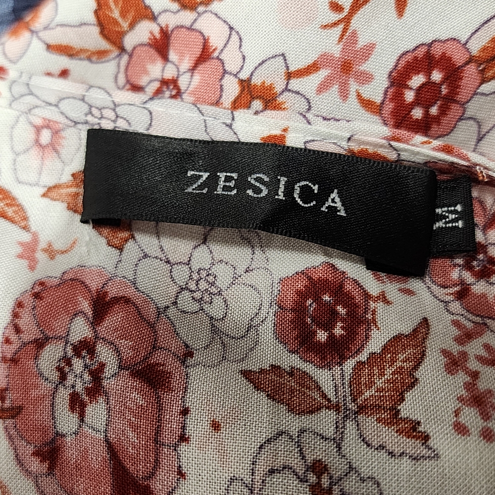 ZESICA Red & Cream Floral Wrap Maxi Dress, Size medium - Picture 3 of 5